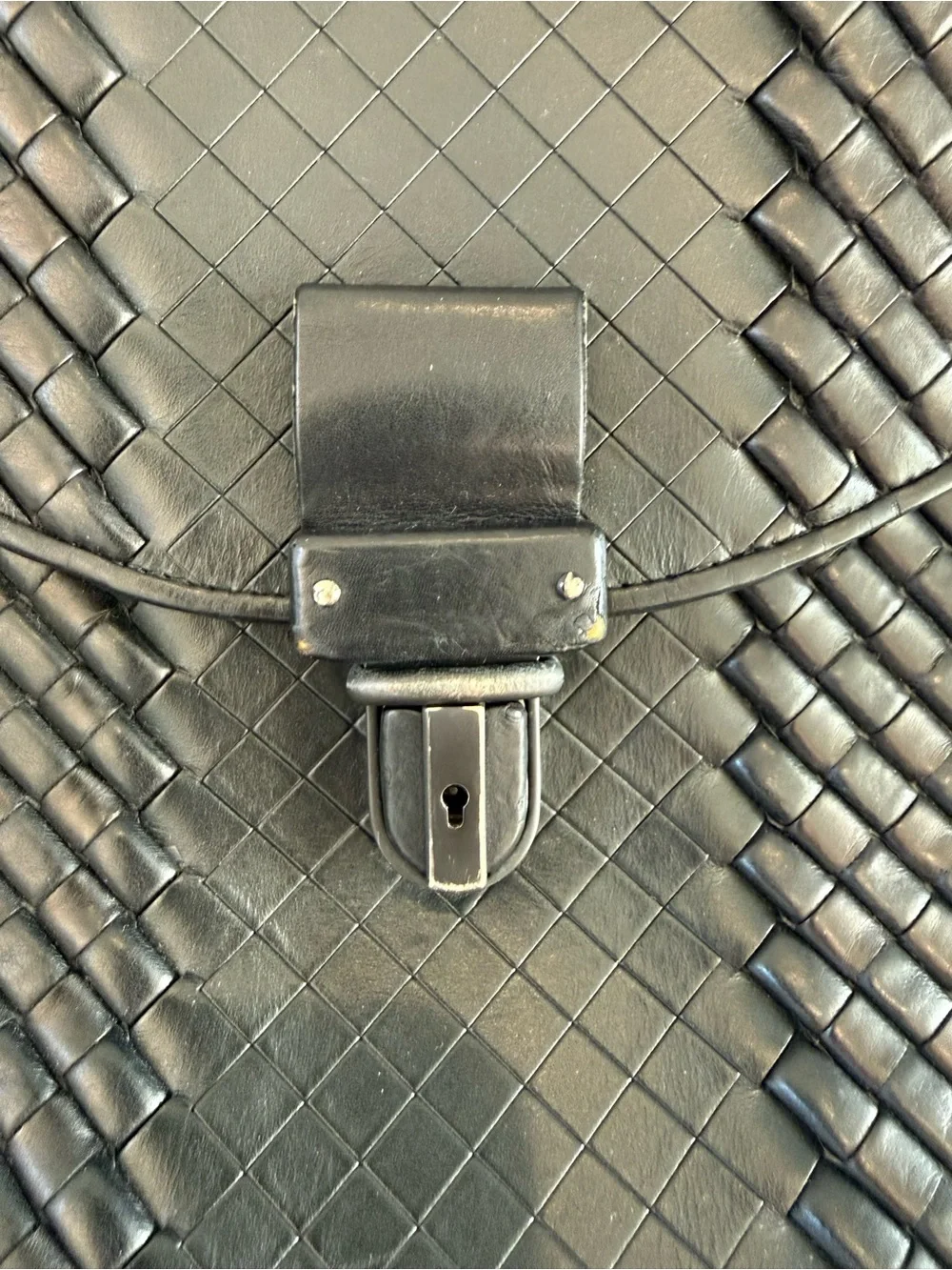 Bottega Veneta Intrecciato Briefcase Black Woven Leather Briefcase